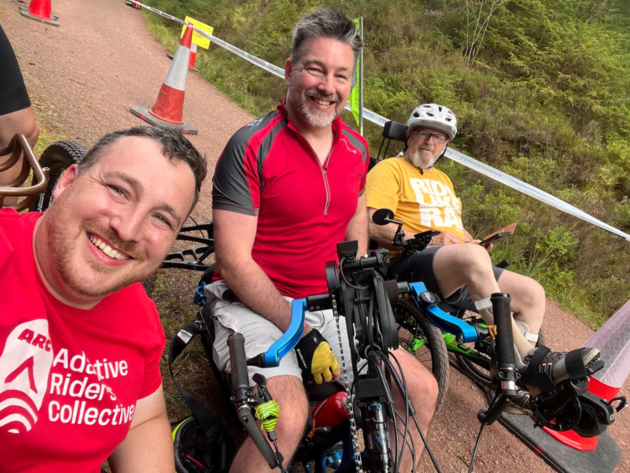 Cycling Champion of the Year 2024, Neil Russell, pictured left, on a led ride with the Adaptive Riders Collective