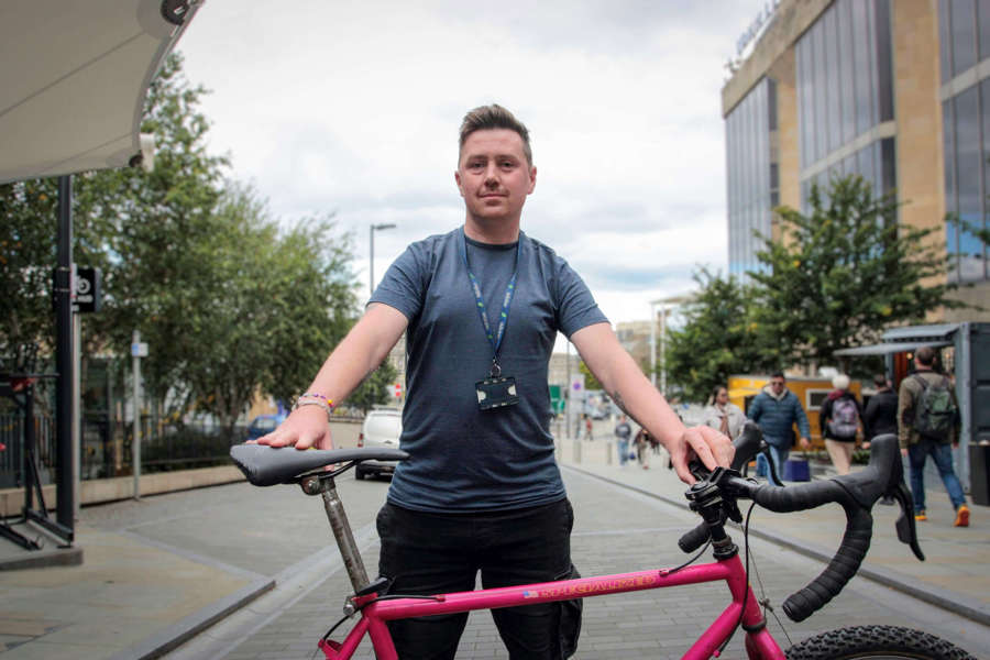 Kieran Power with his bike