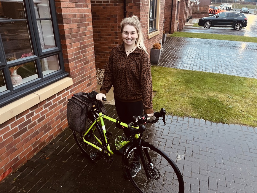 Siobhan Richardson, with her bike