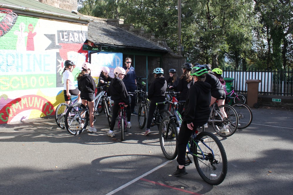 Pupils at Corstorphine Primary pictured with their bikes