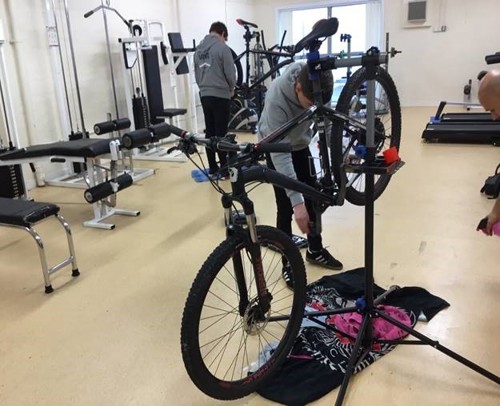 Pupils of Buckie High School in Moray take part in cycle maintenance classes