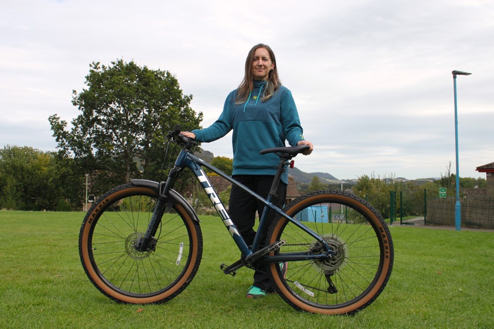 Bikeability Scotland Annual Achievement Award winner 2026, Kelly Fry, pictured with her bike