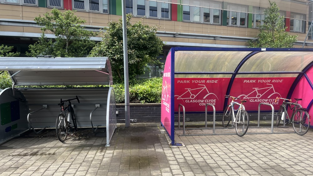 New cycle storage units at Glasgow Clyde College