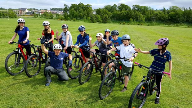 Inverness Royal Academy pupils with their bikes